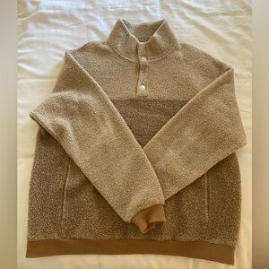 Men’s Outdoor Voices MegaFleece Snap Up - Oatmeal/Amber Size Large